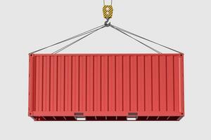 Container and weight,logistics and transmission,3d rendering. photo