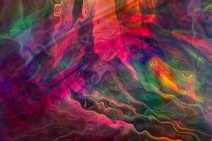 Wave colorful painting pattern with dark background, 3d rendering. photo