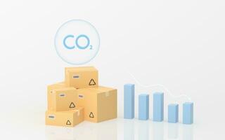 Carbon emissions and logistics, 3d rendering. photo