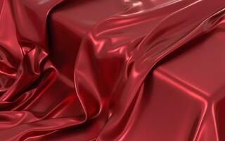 Flowing clothes with red background, 3d rendering. photo