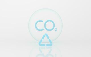 Carbon emissions with a white background, 3d rendering. photo