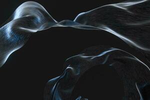 Flowing silk with black background,3d rendering. photo