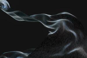 Flowing silk with black background,3d rendering. photo