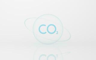 Carbon emissions with a white background, 3d rendering. photo