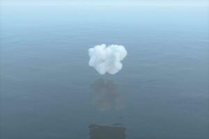 el nube flotante en el lago, tranquilo escena, 3d representación. foto