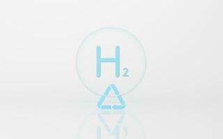 Hydrogen and recyclable arrow, 3d rendering. photo