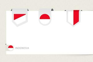 Label flag collection of Indonesia in different shape. Ribbon flag template of Indonesia vector