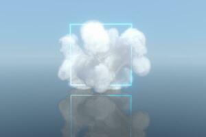 Magic surround the cloud floating on the lake,peaceful scene,3d rendering. photo