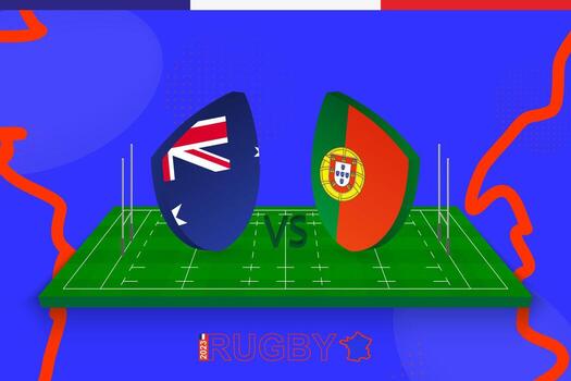 rugby equipo Australia vs Portugal en rugby campo. rugby estadio en resumen antecedentes para internacional campeonato. vector