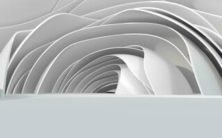 Curves and architecture with white background, 3d rendering. photo