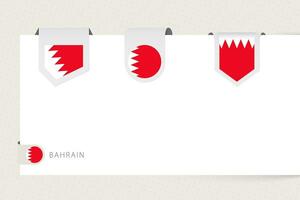 Label flag collection of Bahrain in different shape. Ribbon flag template of Bahrain vector