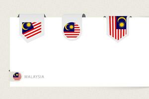 Label flag collection of Malaysia in different shape. Ribbon flag template of Malaysia vector