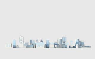 Digital city model with white background, 3d rendering. photo