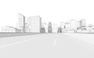 Urban road and digital city model, 3d rendering. photo