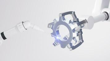 Mechanical arm with white background, 3d rendering. video