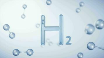 hidrógeno y moléculas, 3d representación. video