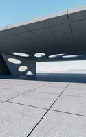 Abstract concrete buildings with open background, 3d rendering. photo