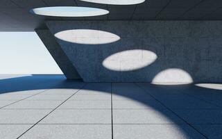 Abstract concrete buildings with open background, 3d rendering. photo