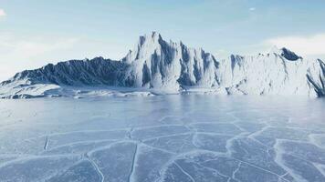 Loop animation of going forward on ice ground, 3d rendering. video