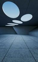 Abstract concrete buildings with open background, 3d rendering. photo