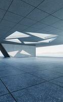 Abstract concrete buildings with open background, 3d rendering. photo