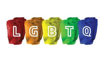 LGBTQ brush banner, word in white background vector