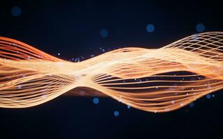 Flowing wave lines, curve pattern, 3d rendering. photo