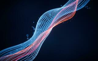 Flowing wave lines, curve pattern, 3d rendering. photo