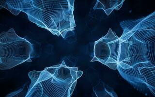 Flowing wave lines, curve pattern, 3d rendering. photo
