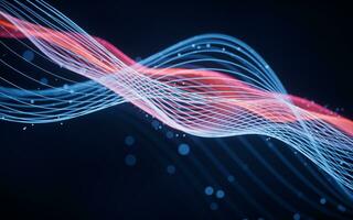 Flowing wave lines, curve pattern, 3d rendering. photo