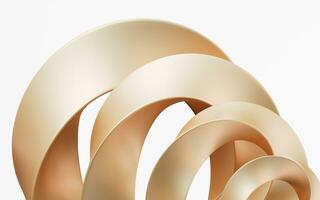 Golden curve frame background, 3d rendering. photo