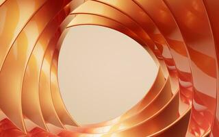 Golden curve frame background, 3d rendering. photo