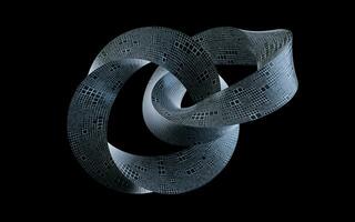 Dark metal Mobius Strip, 3d rendering. photo