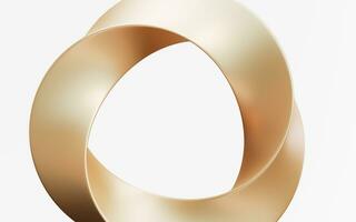 Golden curve frame background, 3d rendering. photo