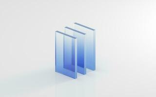 Gradient glass with white background, 3d rendering. photo