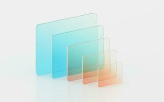 Gradient glass with white background, 3d rendering. photo