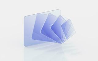 Gradient glass with white background, 3d rendering. photo