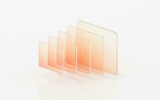 Gradient glass with white background, 3d rendering. photo