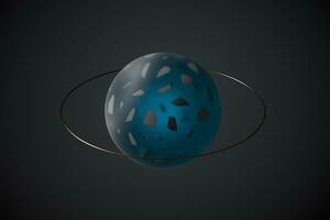 Crystal ball with broken pieces inside, 3d rendering. photo