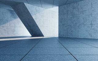 Abstract concrete buildings with open background, 3d rendering. photo