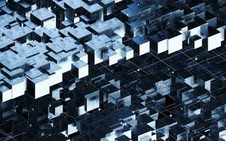 Abstract cube construction, 3d rendering. photo