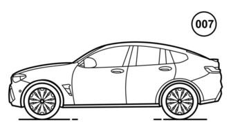 Daily Car Outline Design for Drawing Book vector