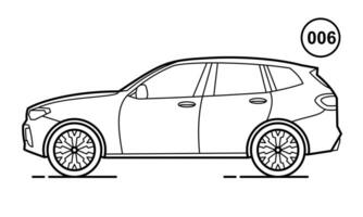 Daily Car Outline Design for Drawing Book vector