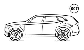 deporte coche contorno diseño para dibujo libro vector