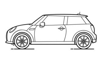 Daily Car Outline Design for Drawing Book vector