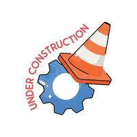 Under construction doodle vector colorful  Sticker. EPS 10 file