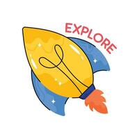 Explore doodle vector Colorful  Sticker. EPS 10 file