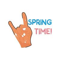 Spring time doodle vector colorful Sticker. EPS 10 file