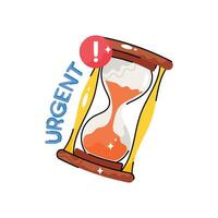 Urgent doodle vector colorful Sticker. EPS 10 file