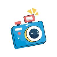 Camera doodle vector colorful Sticker. EPS 10 file